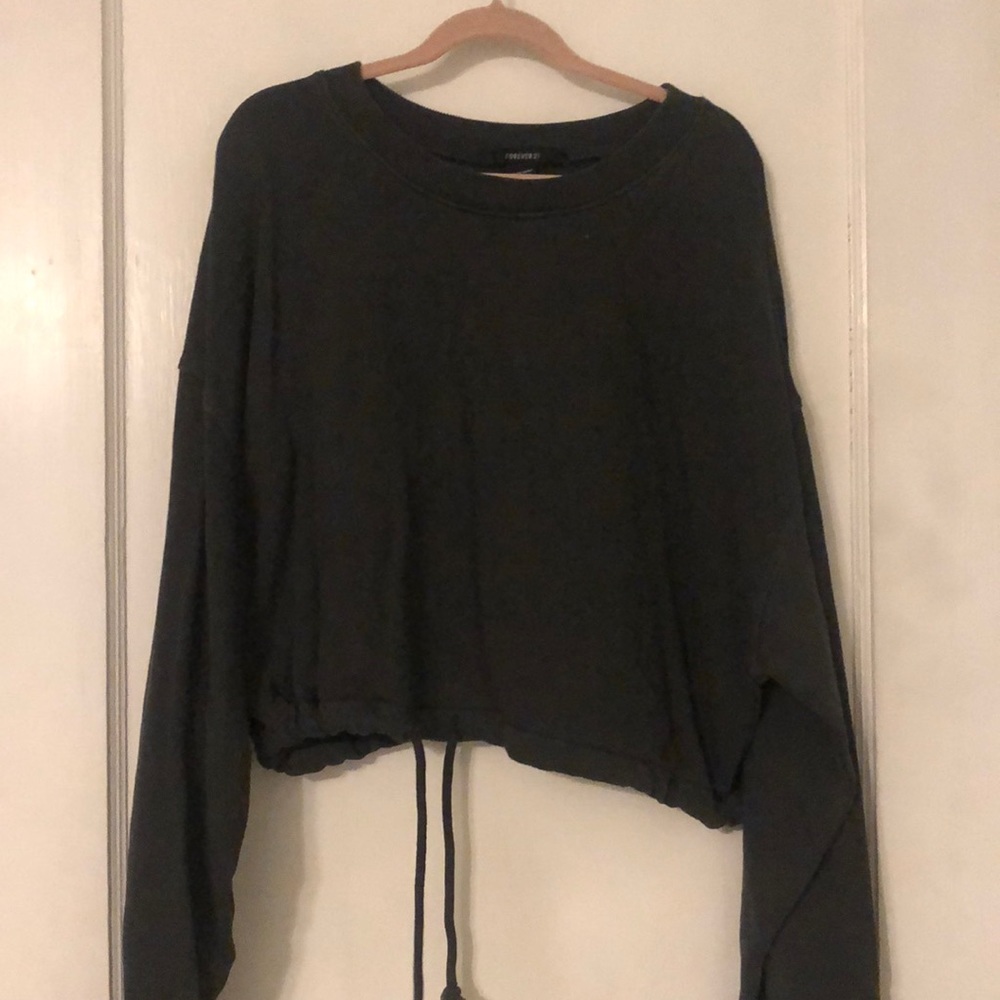 Grey Cropped Sweatshirt